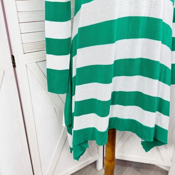 Tommy Bahama Rugby Stripe Knit Shark Bite Tunic Swim Cover Green White Small - Picture 7 of 13